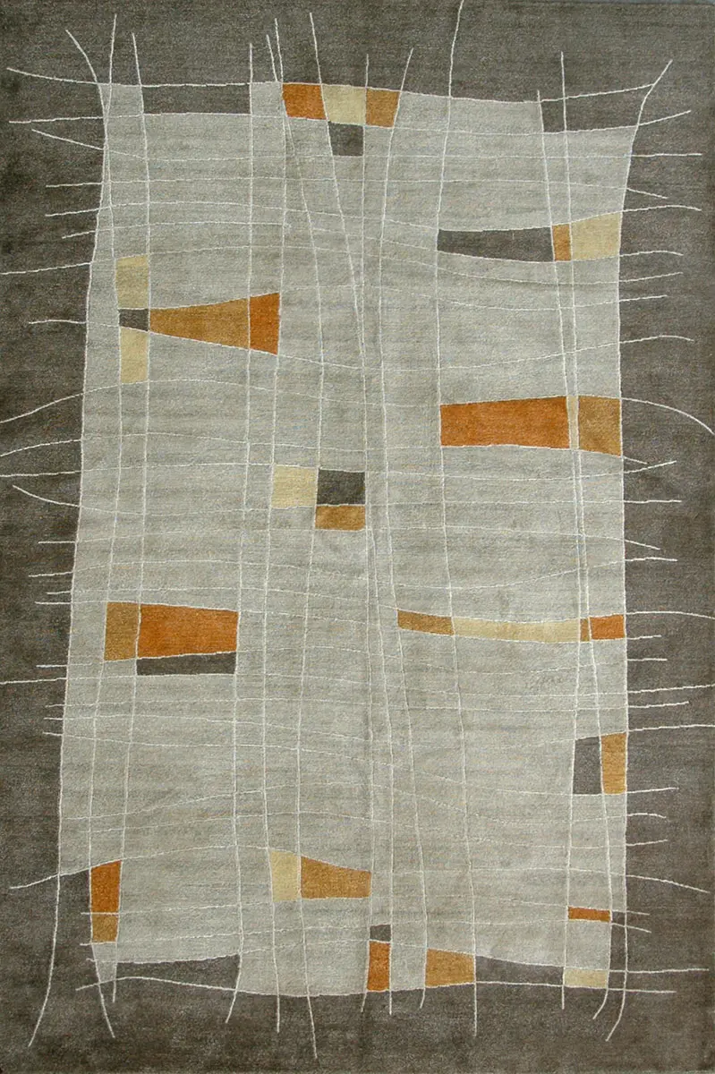 Tibet Rug Company Warp And Weft Beige Hand Knotted Tibetan Wool Rug
