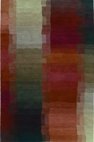 Tibet Rug Company Reflections Red Hand Knotted Tibetan Wool Rug