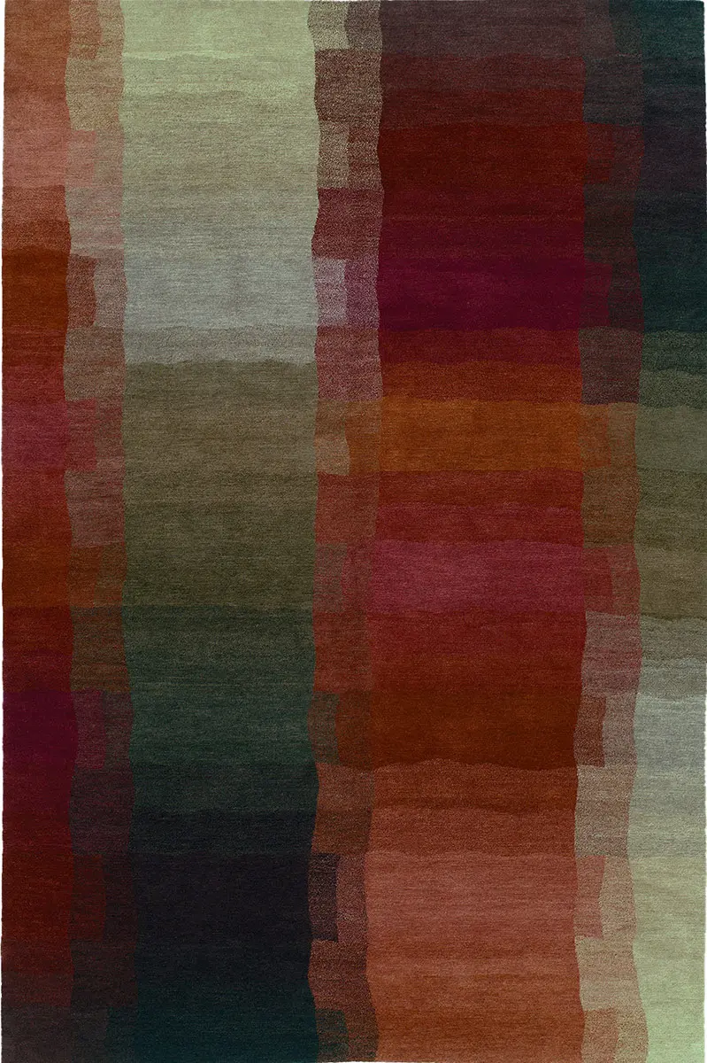 Tibet Rug Company Reflections Red Hand Knotted Tibetan Wool Rug