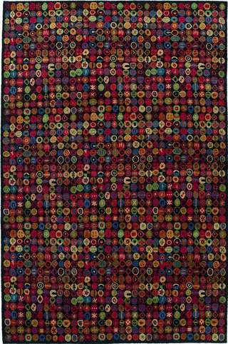 Tibet Rug Company Bottlecaps Peggplant Purple Hand Knotted Tibetan Wool Rug