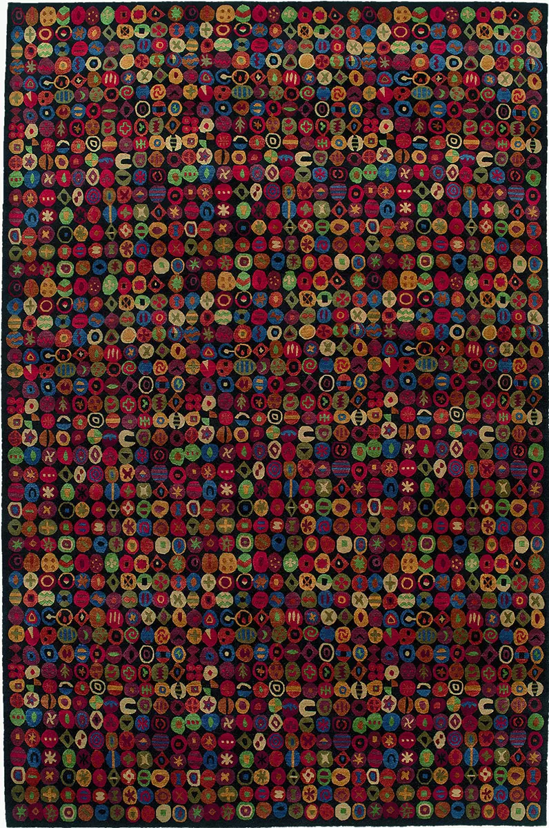 Tibet Rug Company Bottlecaps Peggplant Purple Hand Knotted Tibetan Wool Rug