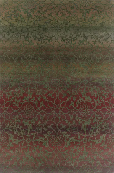 Tibet Rug Company Divine Multi-Colored Hand Knotted Tibetan Wool Rug