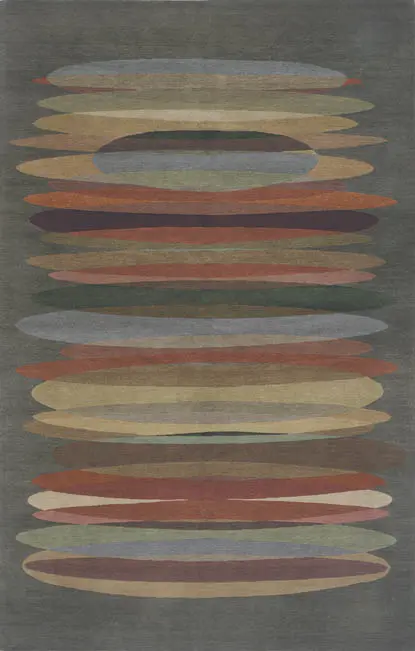 Tibet Rug Company Tall Stack  Gray Hand Knotted Tibetan Wool Rug