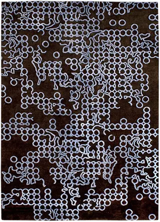 Warli Rugs Brown Designer Silk Rug 5