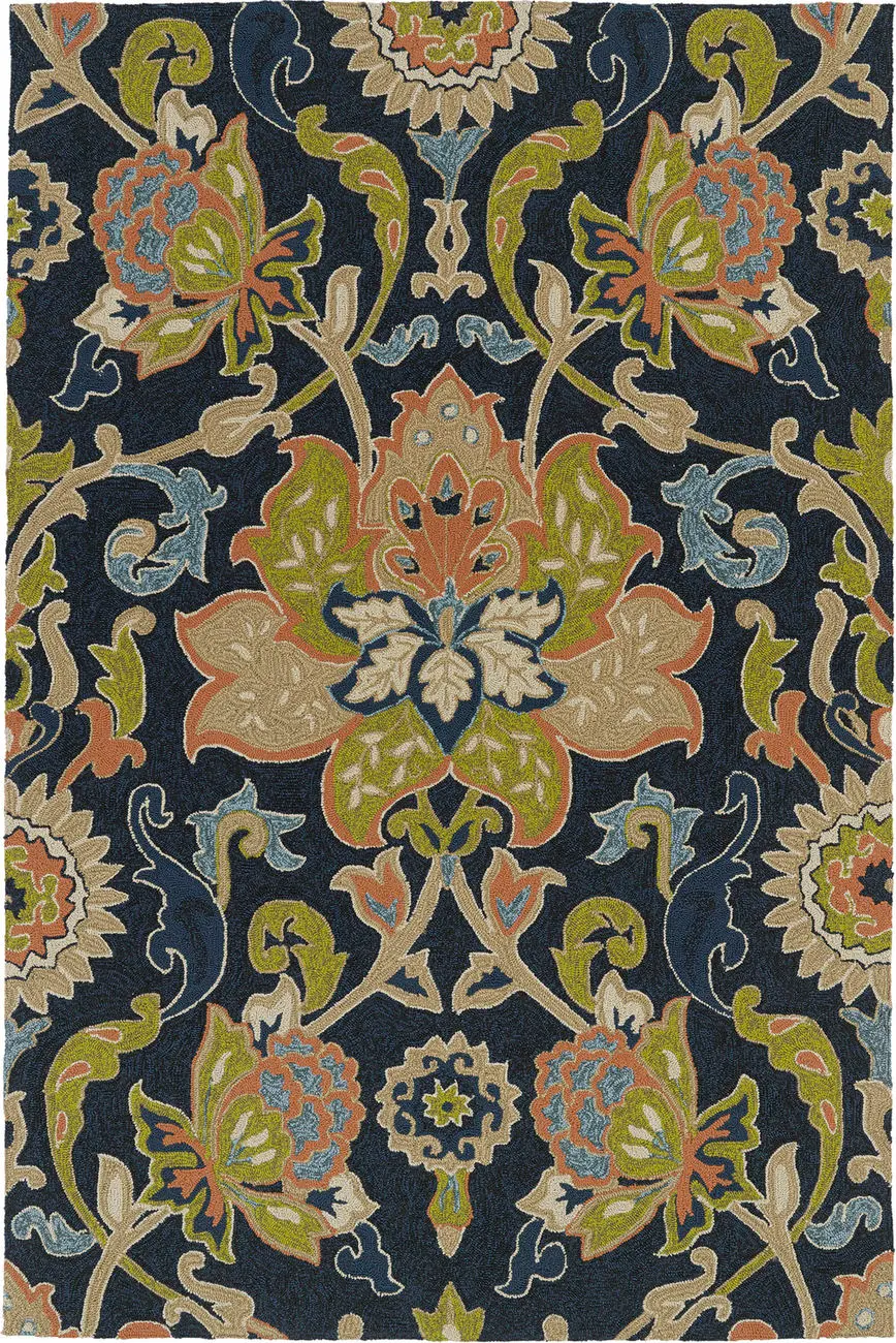 Modern Loom Home and Porch Navy Outdoor Transitional Rug