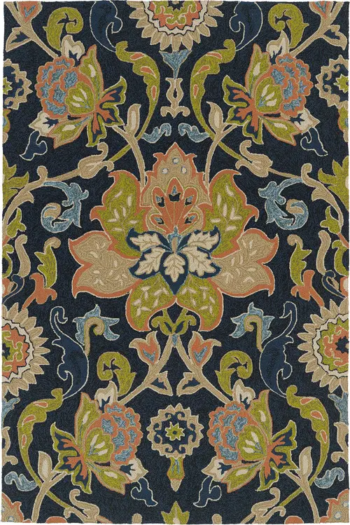 Modern Loom Home and Porch Navy Outdoor Transitional Rug