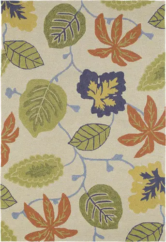 Modern Loom Habitat Sand Outdoor Floral Contemporary Rug