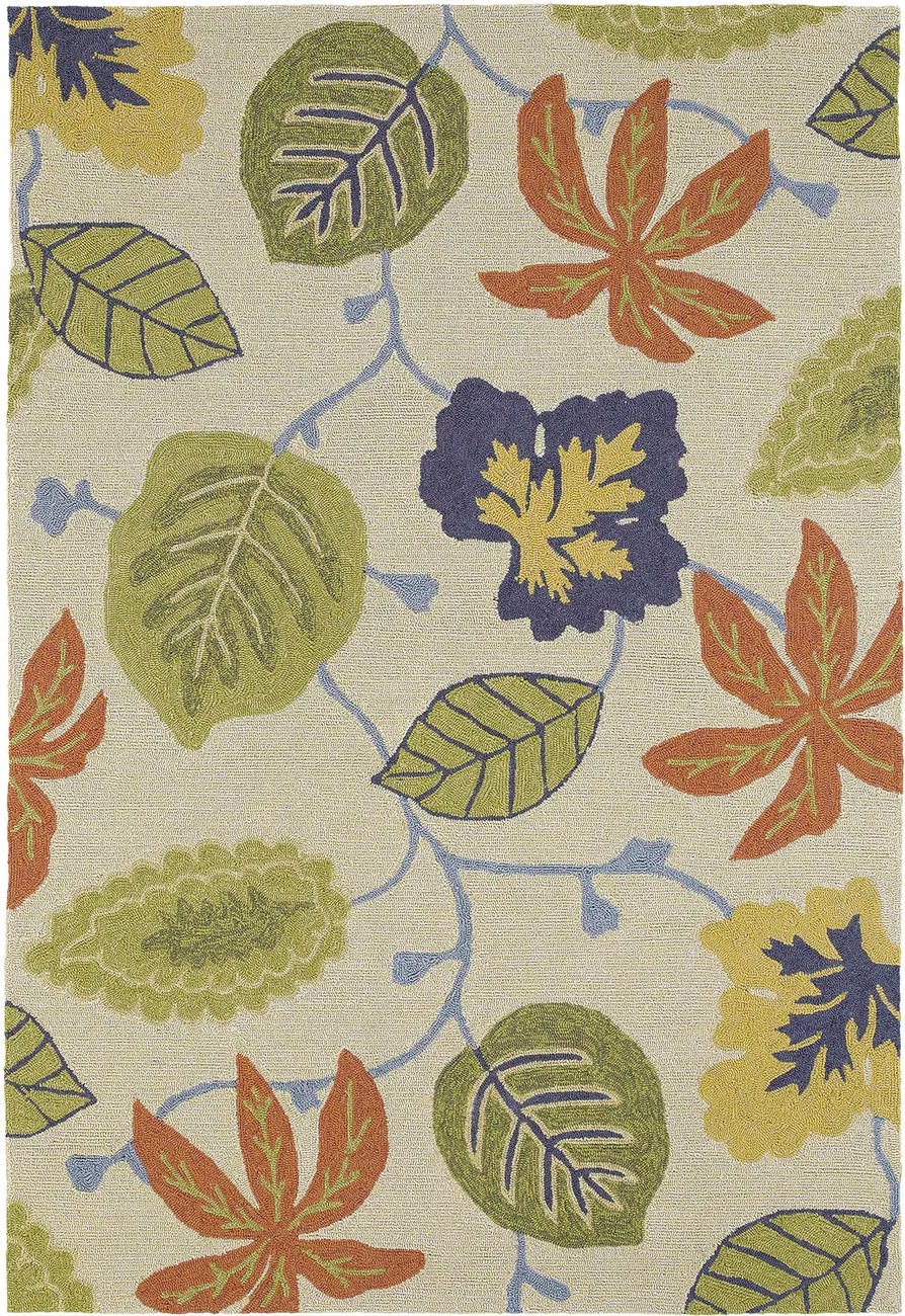 Modern Loom Habitat Sand Outdoor Floral Contemporary Rug