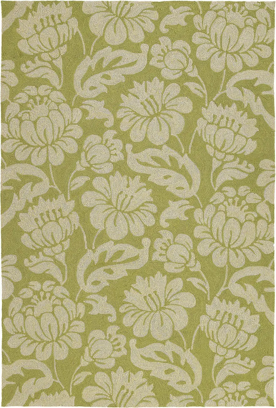 Modern Loom Habitat Wasabi Green Outdoor Floral Contemporary Rug