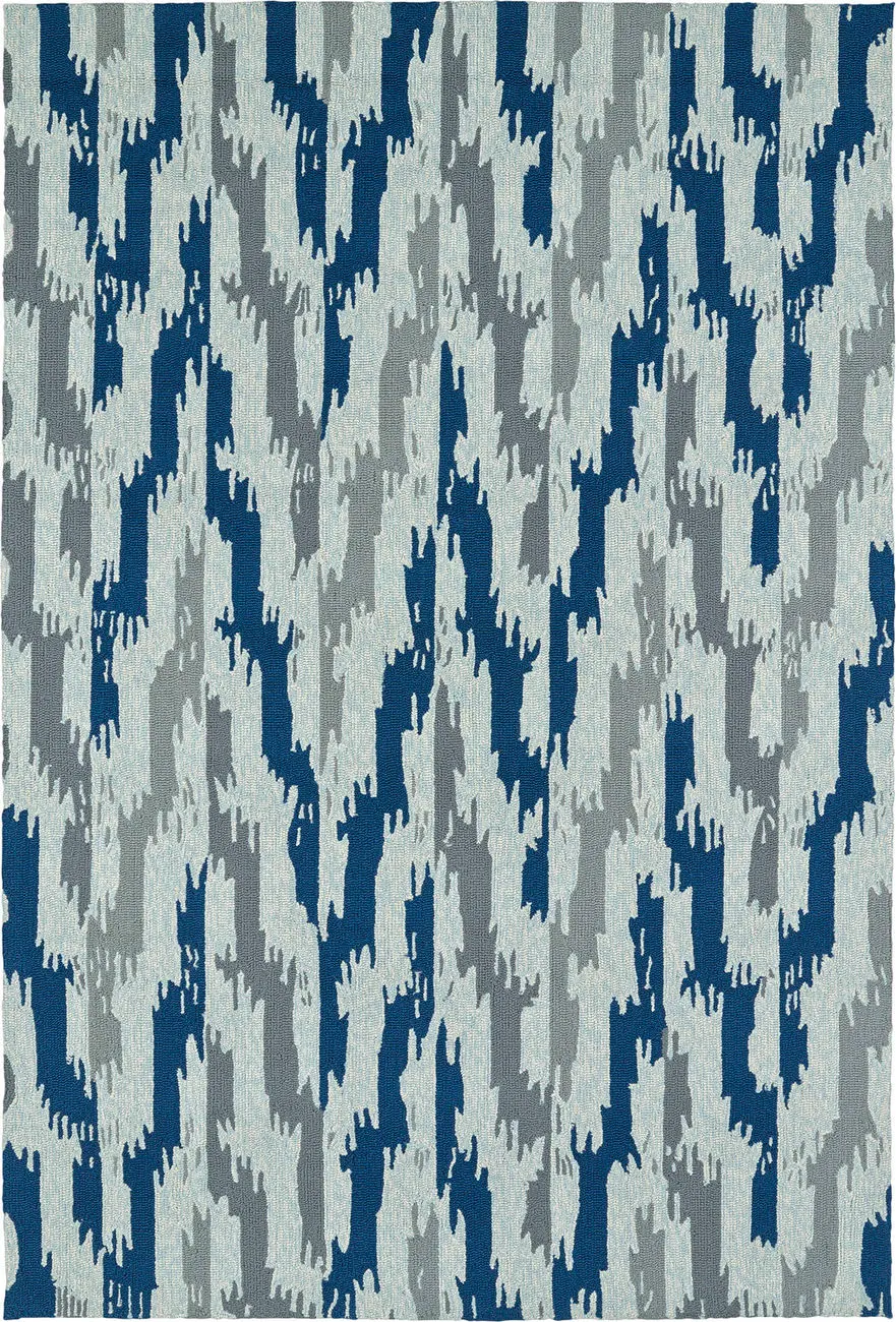 Modern Loom Habitat Light Blue Outdoor Patterned Modern Rug