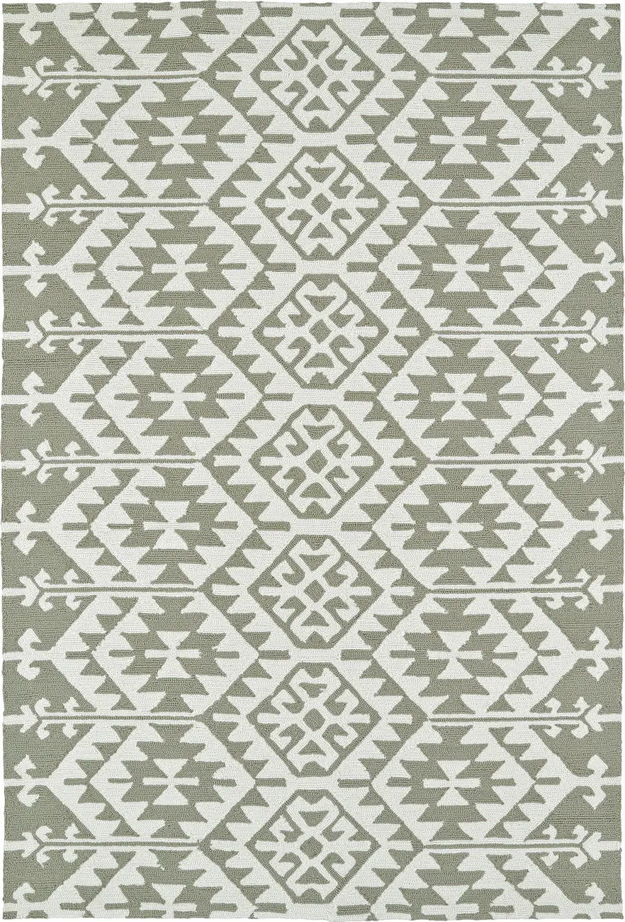 Modern Loom Habitat Taupe Outdoor Patterned Modern Rug