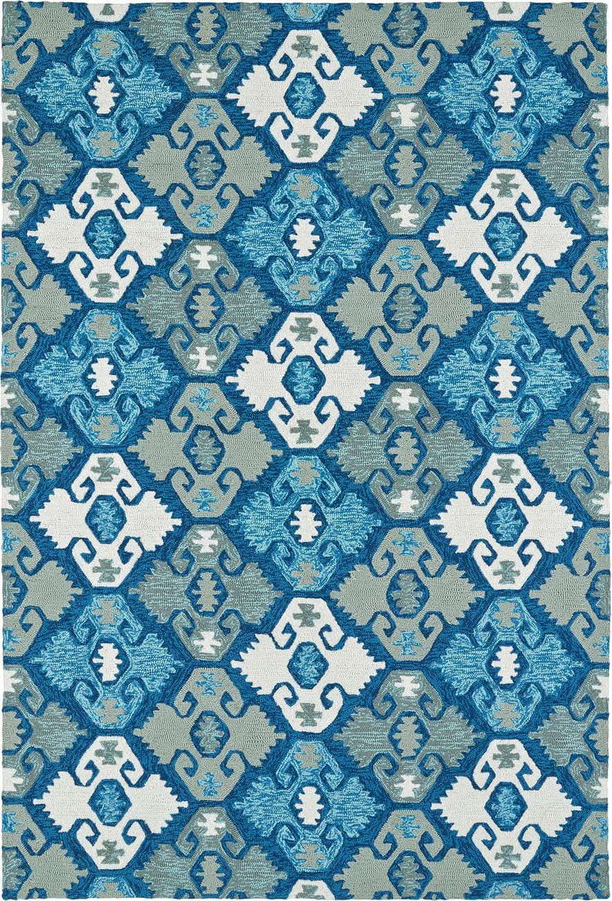 Modern Loom Habitat Navy Tweed Outdoor Patterned Modern Rug