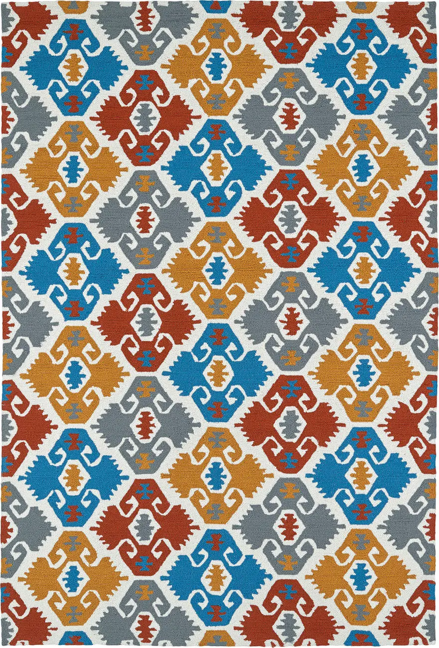 Modern Loom Habitat Ivory Outdoor Patterned Modern Rug 2