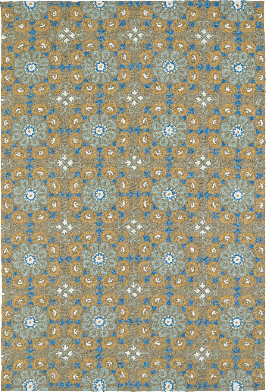 Modern Loom Habitat Light Brown Outdoor Patterned Modern Rug