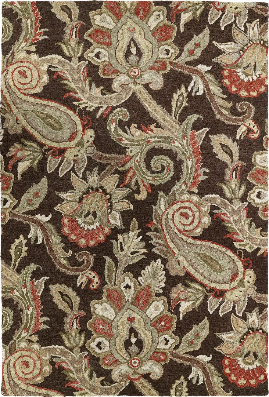 Modern Loom Helena Hand Tufted Chocolate Transitional Rug