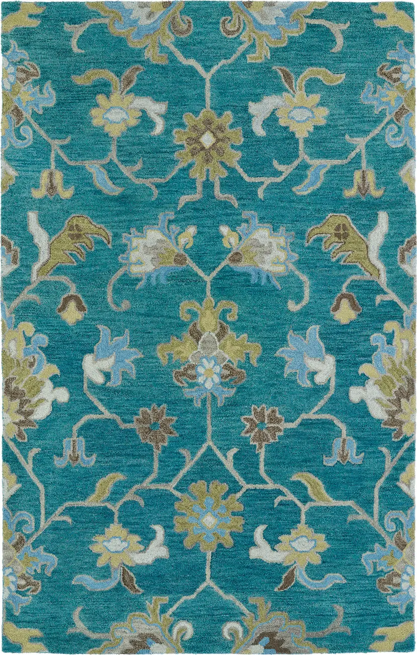 Modern Loom Helena Hand Tufted Turquoise Transitional Rug