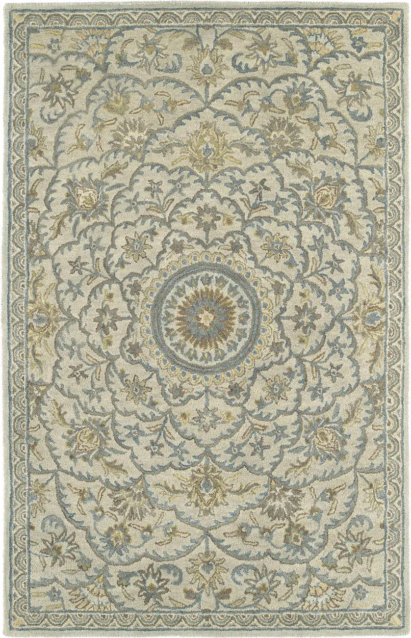 Modern Loom Solomon Hand Tufted Oatmeal Traditional Rug 2