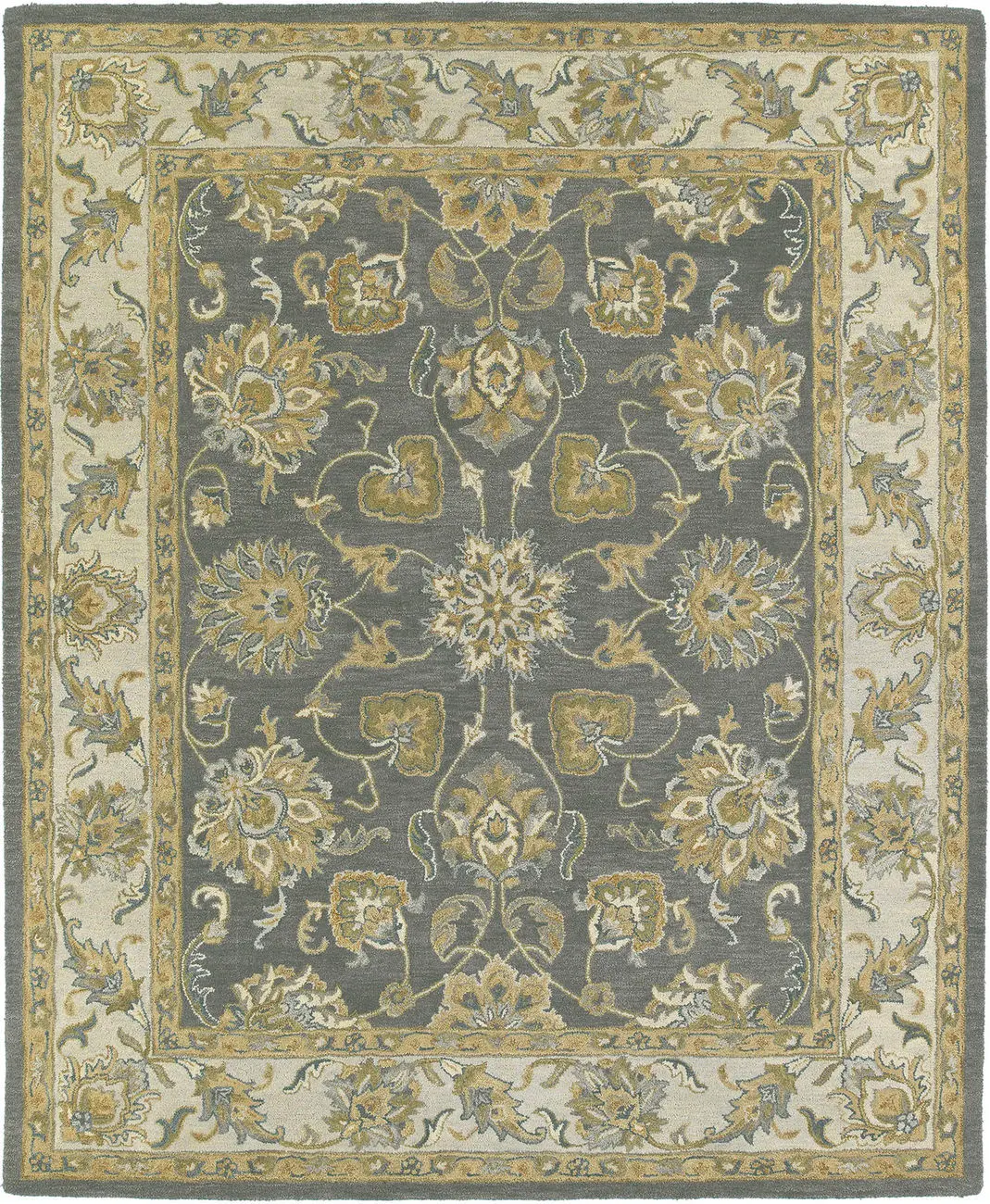 Modern Loom Solomon Hand Tufted Grey Traditional Rug