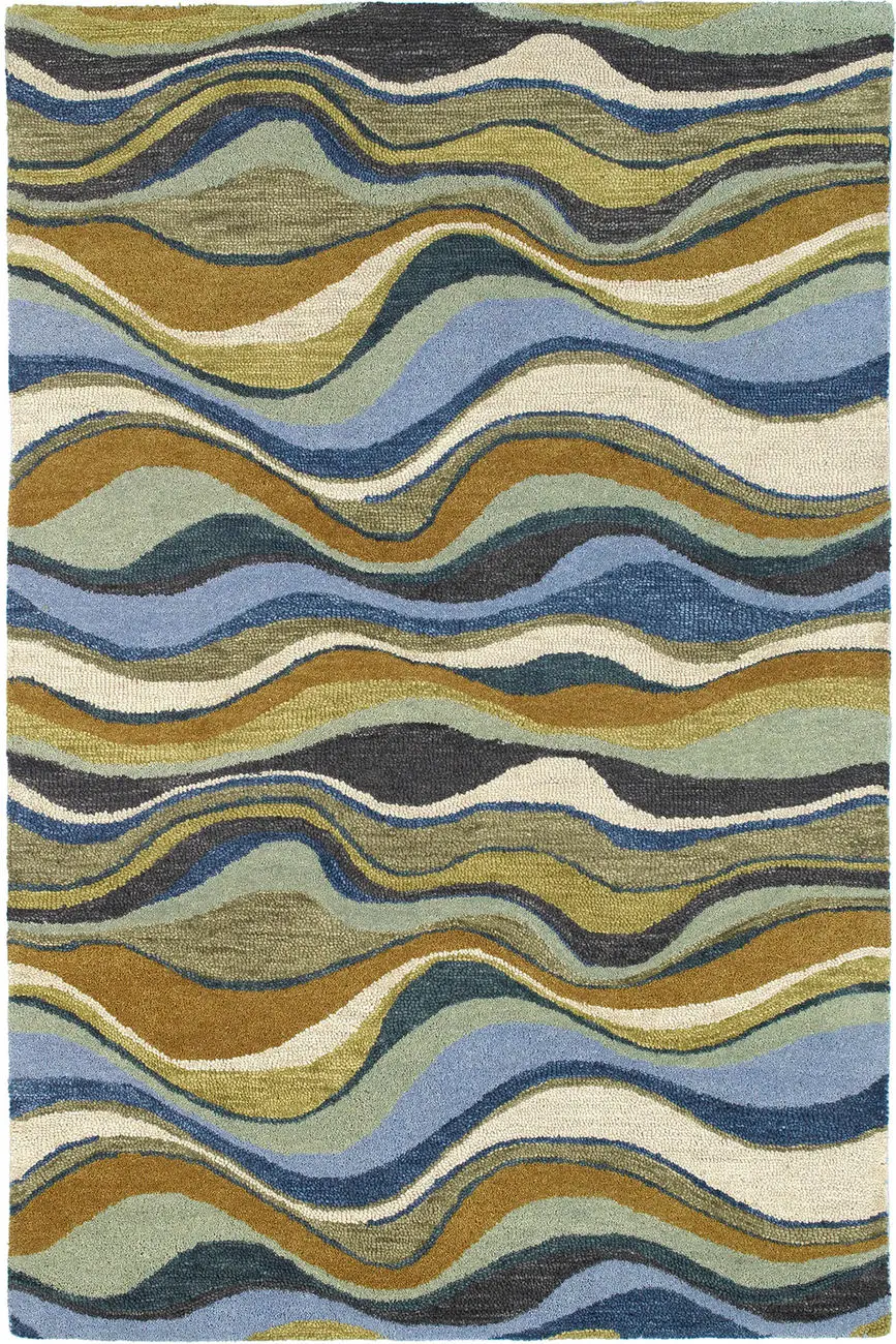 Modern Loom Casual Hand Tufted Blue Modern Rug