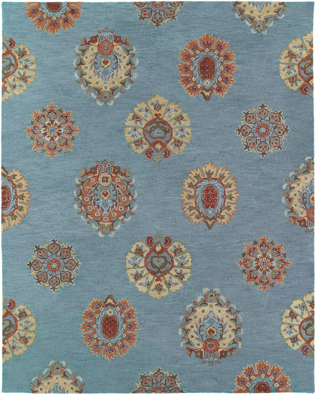 Modern Loom Brooklyn Hand Tufted Light Blue Transitional Rug