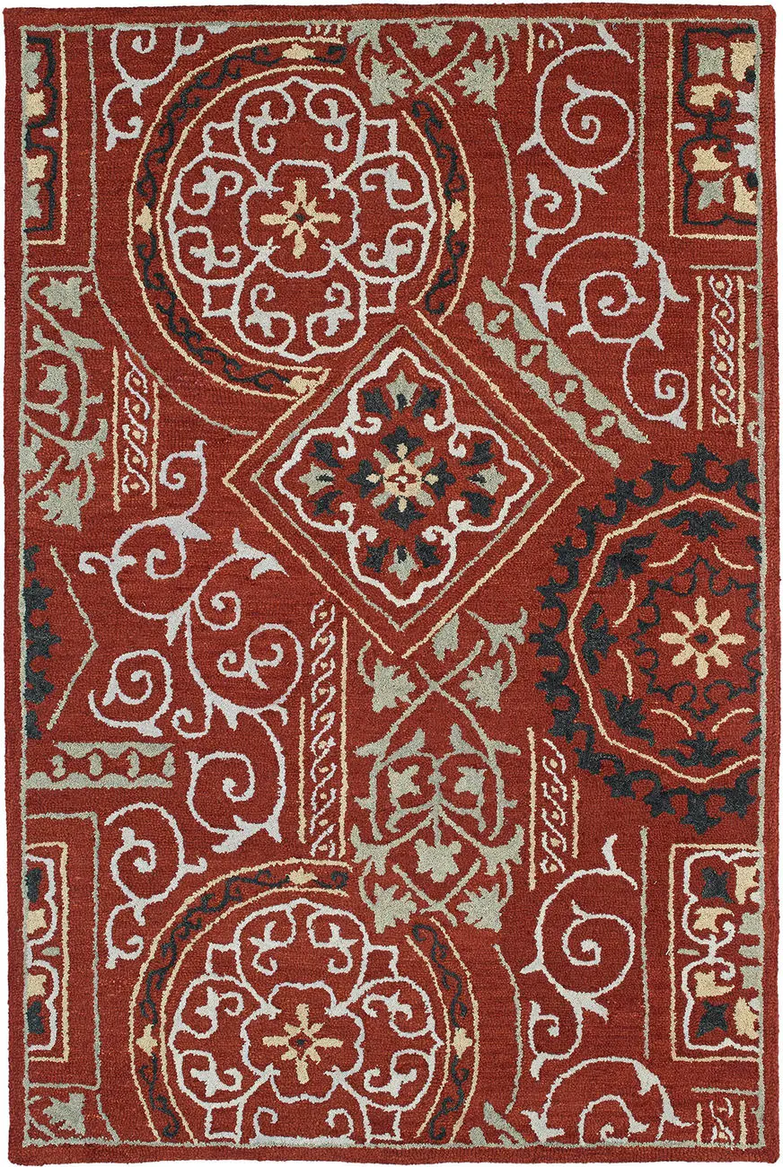 Modern Loom Brooklyn Hand Tufted Red Transitional Rug