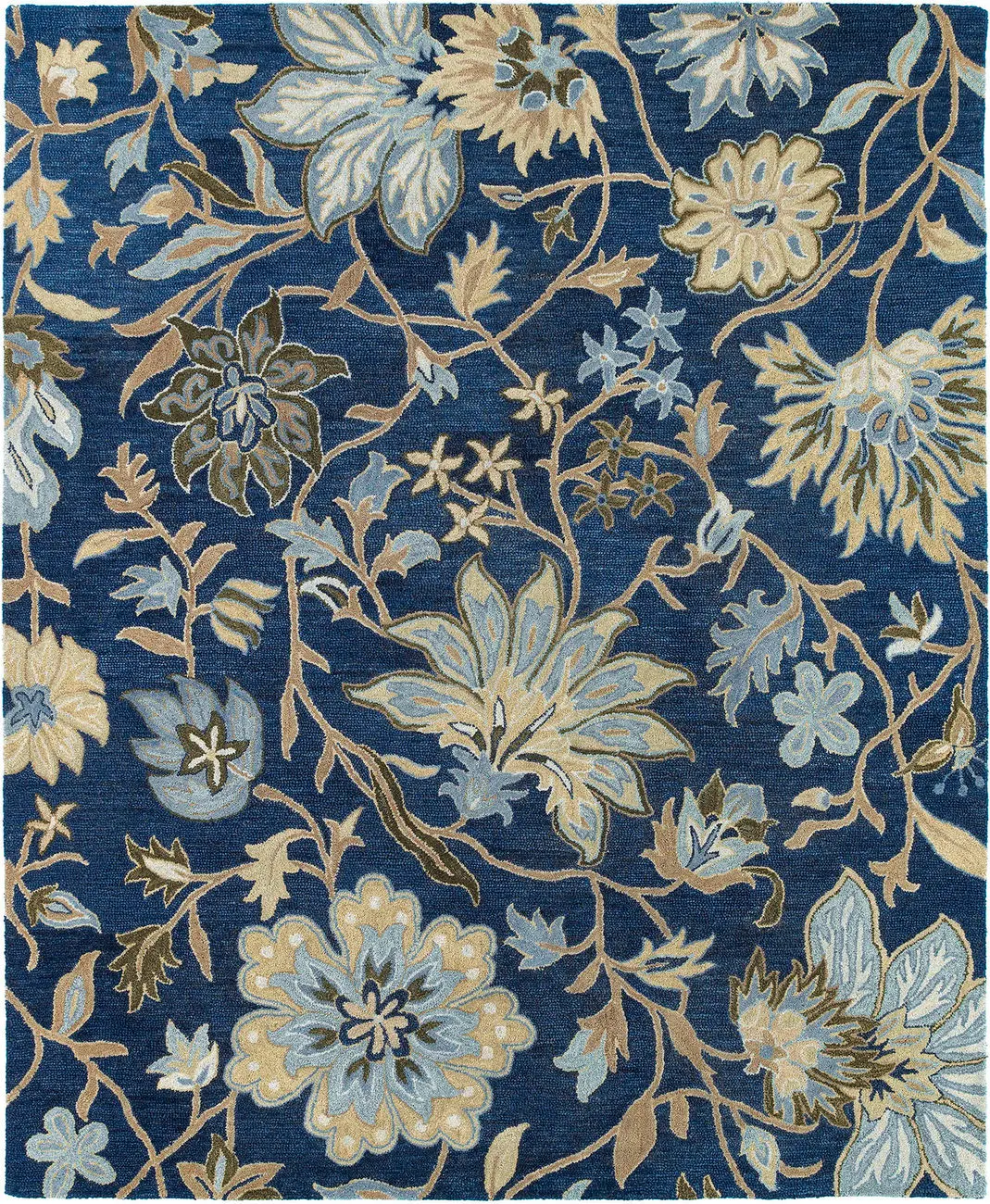 Modern Loom Brooklyn Navy Floral Contemporary Rug
