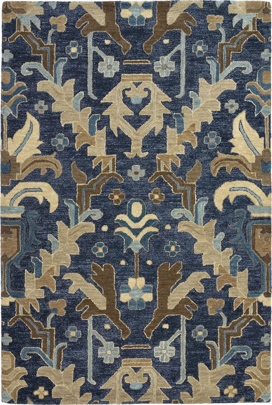 Modern Loom Brooklyn Hand Tufted Navy Transitional Rug 2