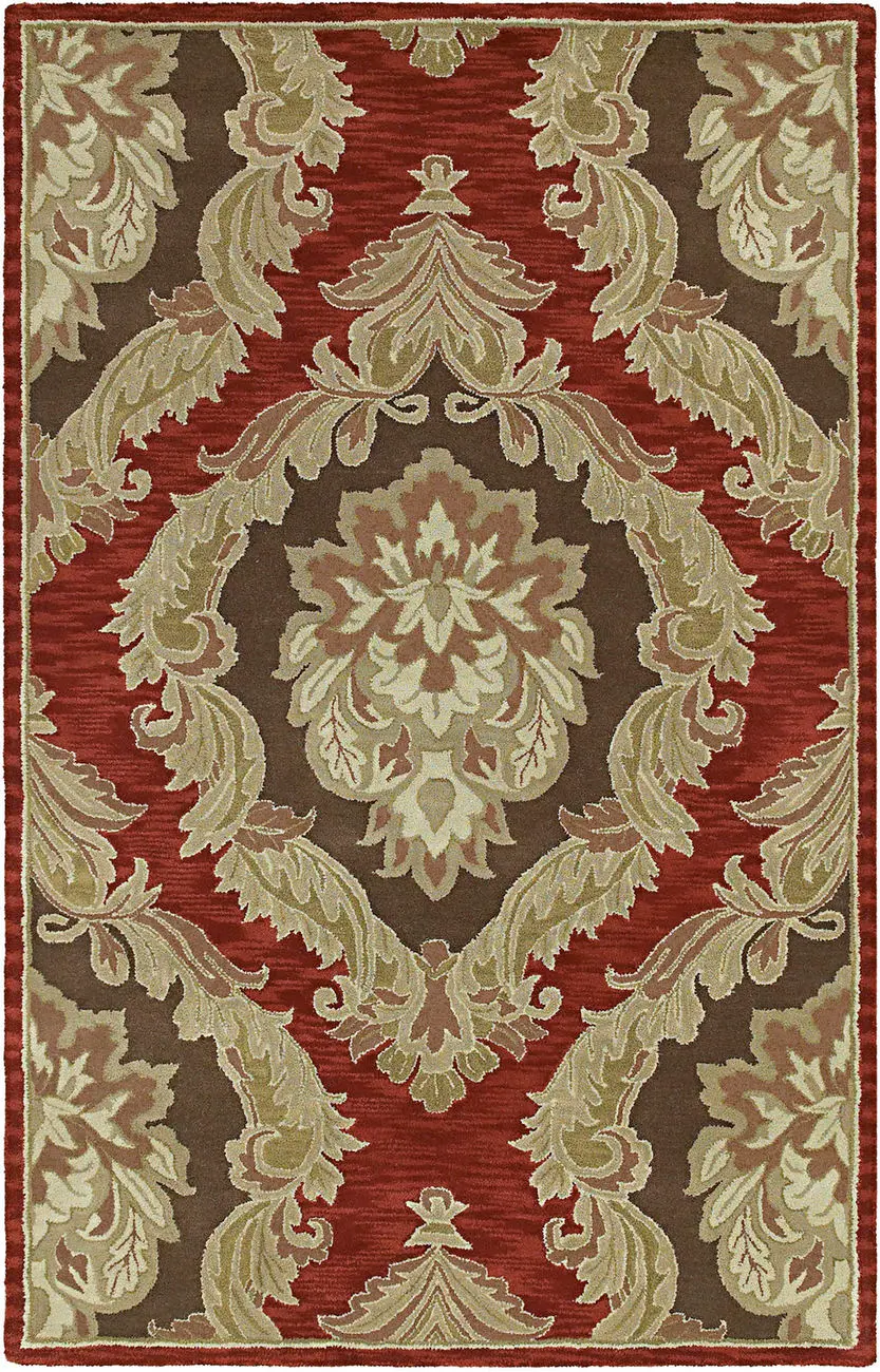 Modern Loom Khazana Hand Tufted Brick Red Traditional Rug