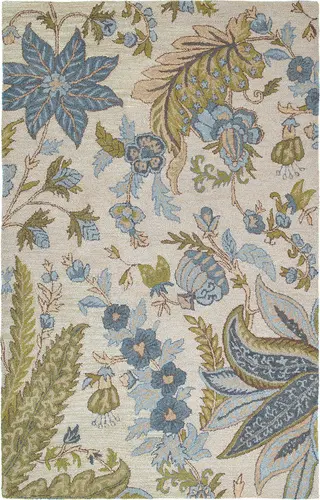 Modern Loom Khazana Hand Tufted Sand Floral Contemporary Rug 2