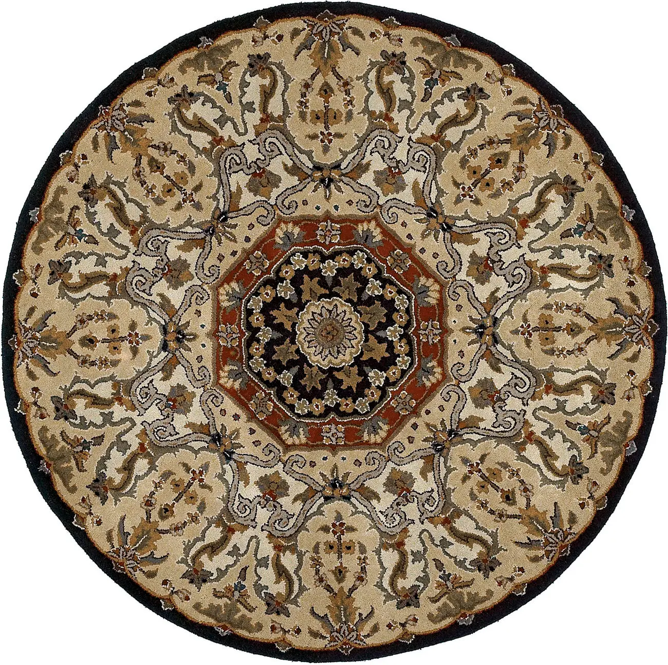 Modern Loom Tara Rounds Hand Tufted Black Traditional Rug