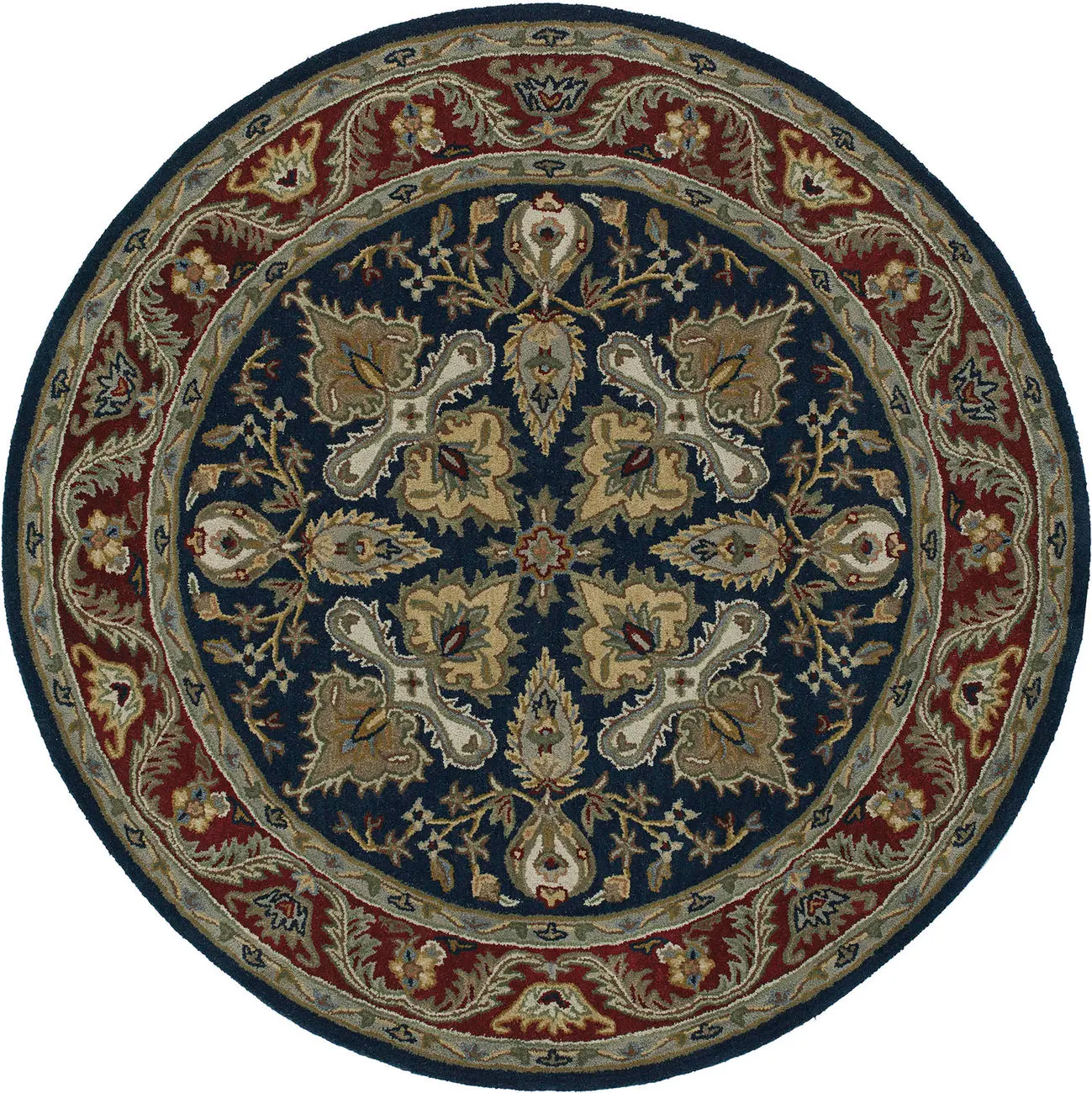 Modern Loom Tara Rounds Hand Tufted Navy Traditional Rug