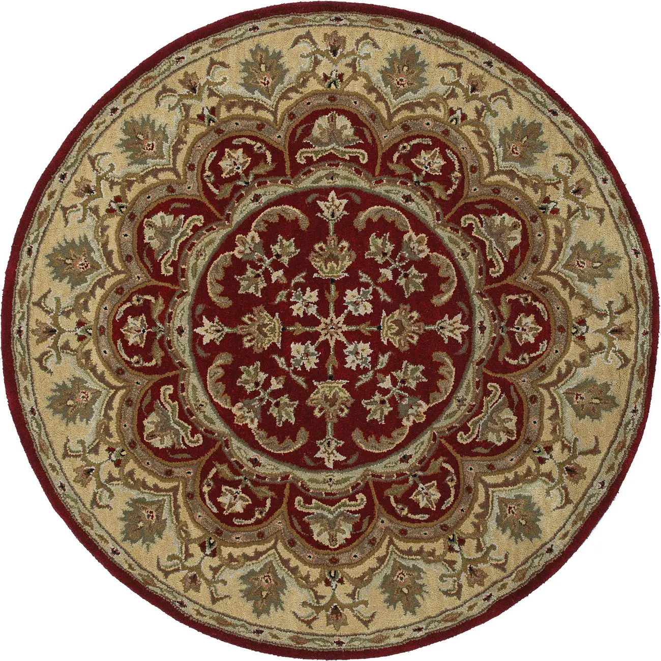 Modern Loom Tara Rounds Hand Tufted Burgundy Traditional Rug