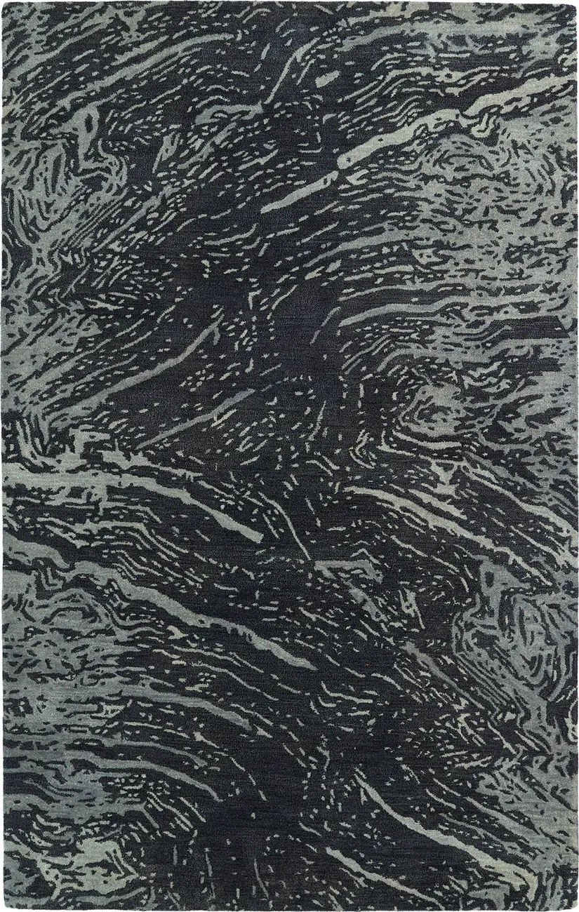 Modern Loom Brushstrokes Hand Tufted Charcoal Modern Rug