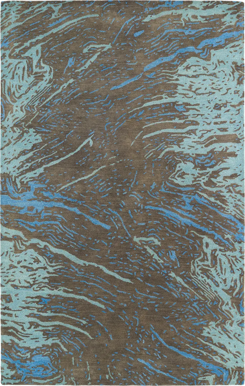 Modern Loom Brushstrokes Hand Tufted Chocolate Modern Rug