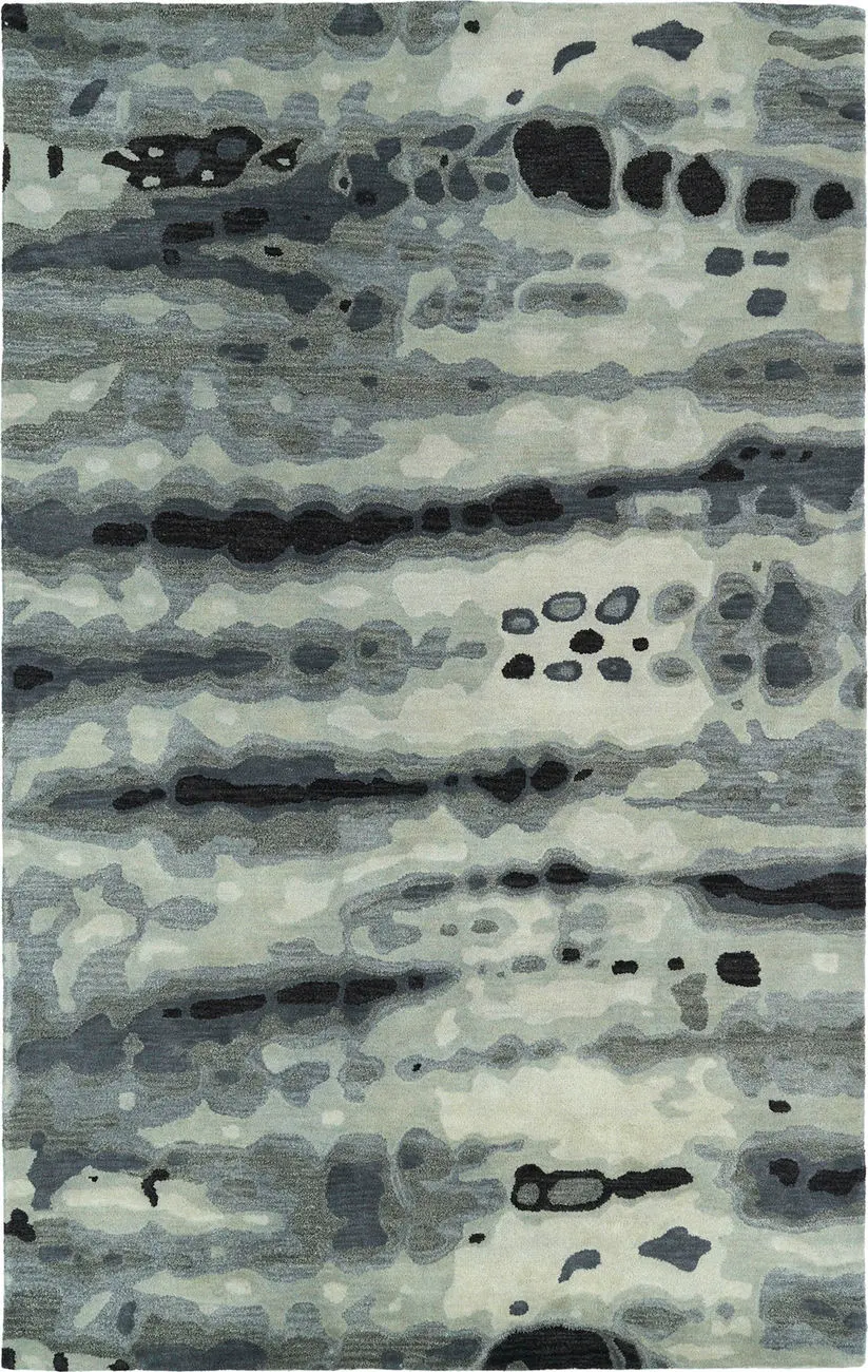 Modern Loom Brushstrokes Hand Tufted Grey Modern Rug