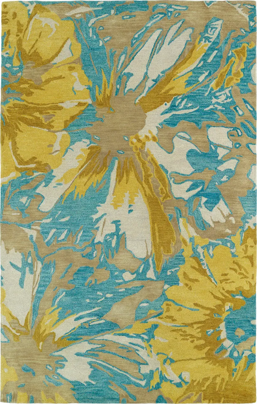 Modern Loom Brushstrokes Hand Tufted Gold Modern Rug 2