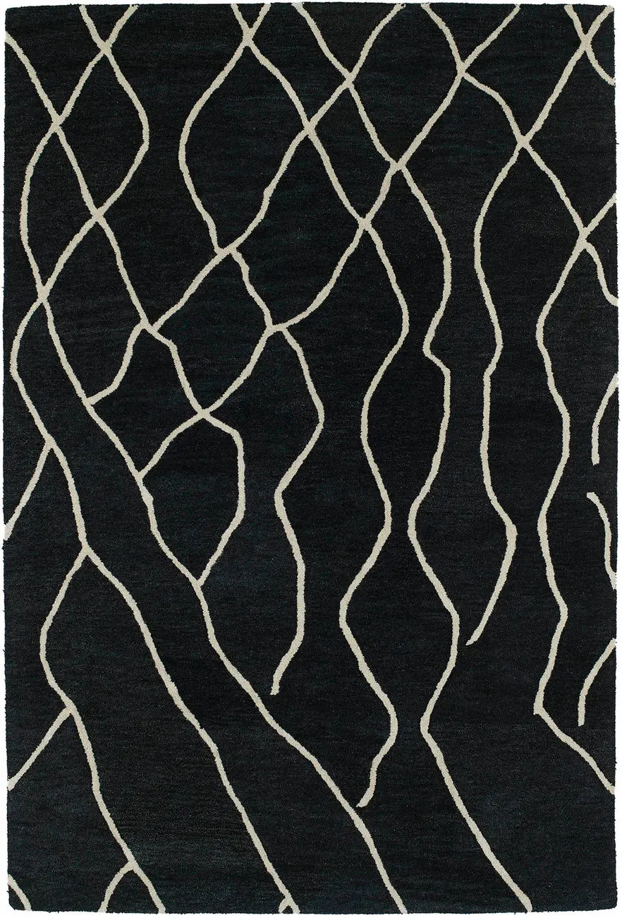 Modern Loom Casablanca Charcoal Patterned Modern Rug