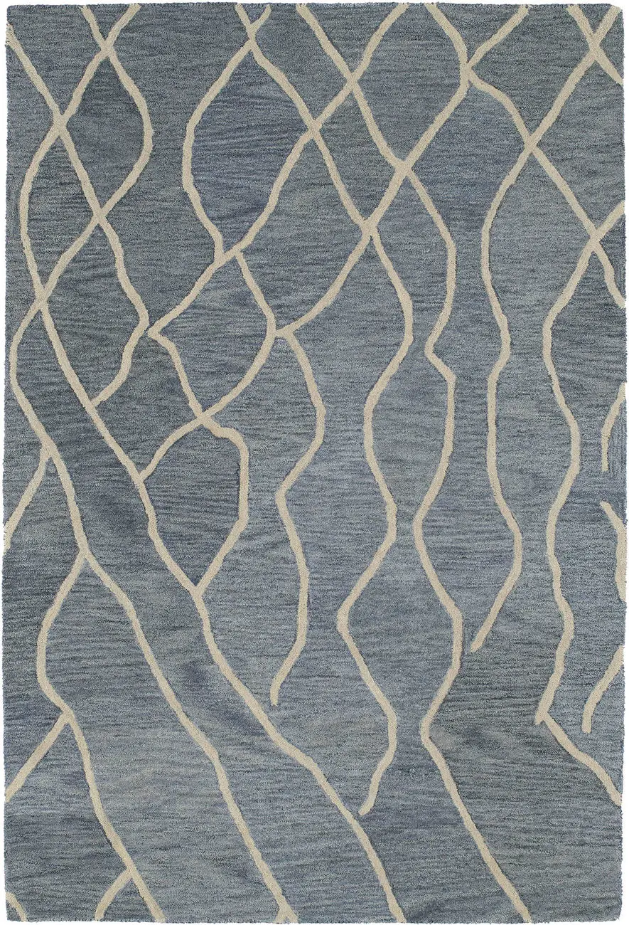 Modern Loom Casablanca Greyish Blue Patterned Modern Rug