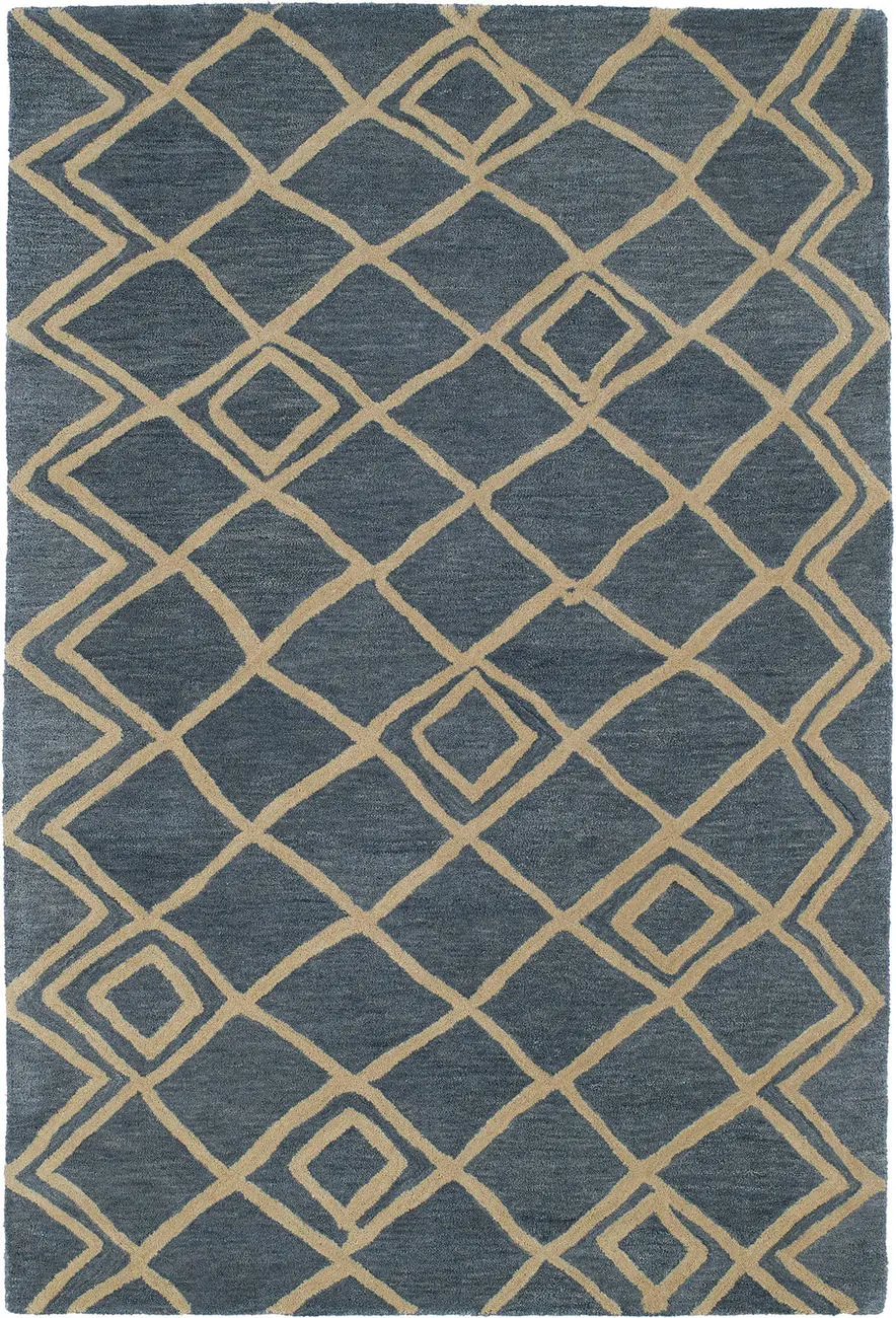 Modern Loom Casablanca Blue Patterned Modern Rug