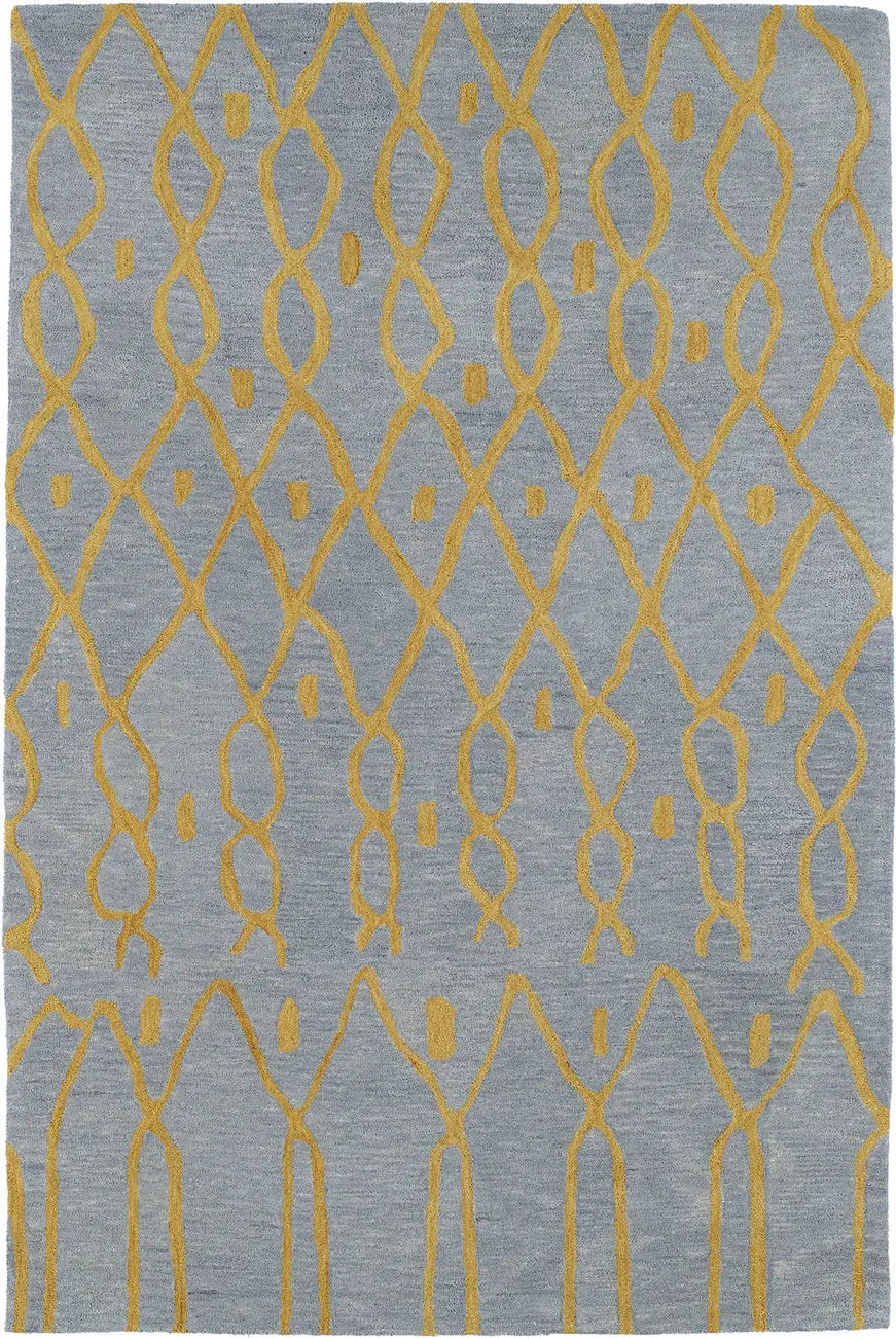 Modern Loom Casablanca Sky Blue Patterned Modern Rug