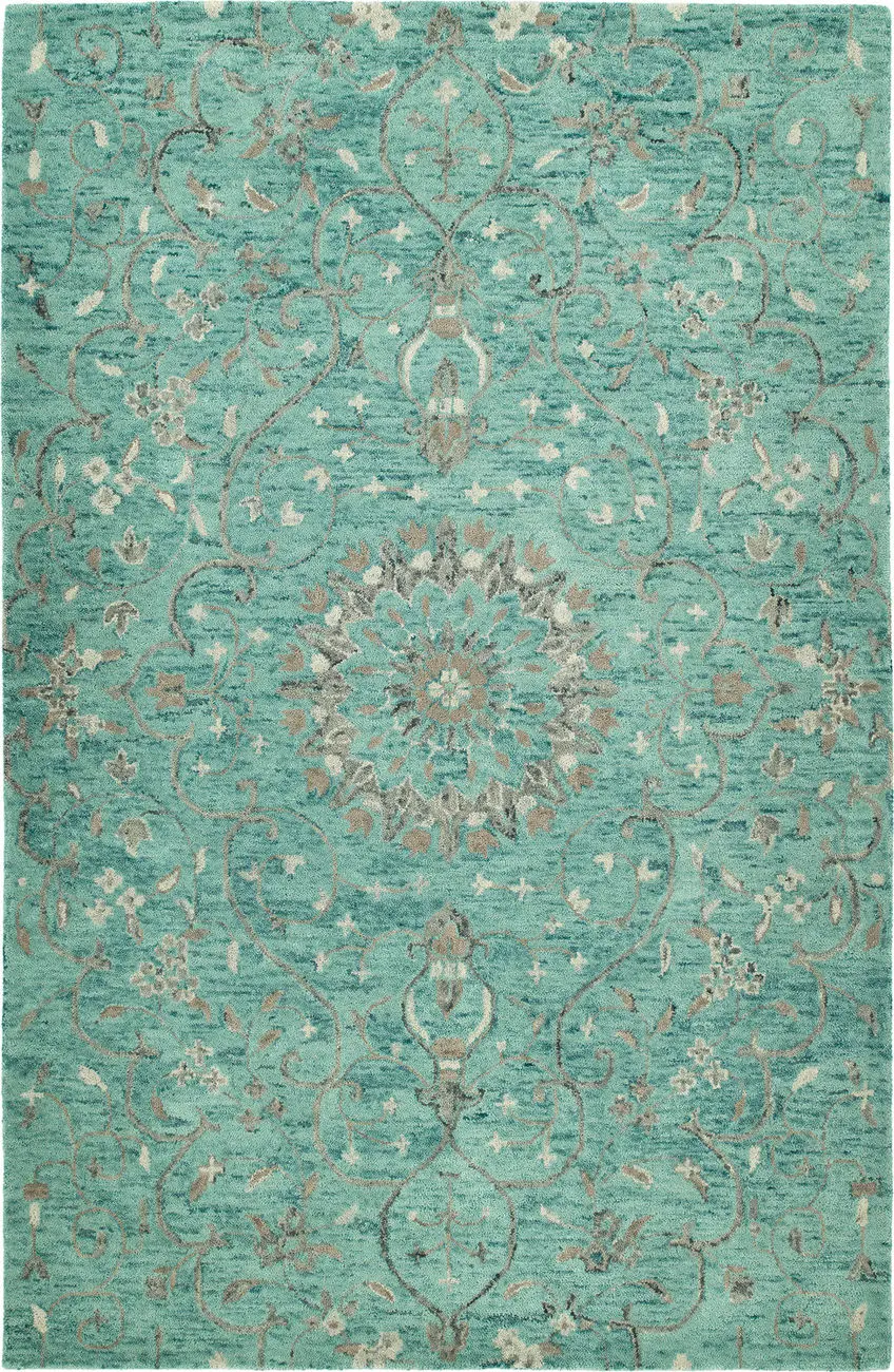 Modern Loom Chancellor Hand Tufted Turquoise Traditional Rug