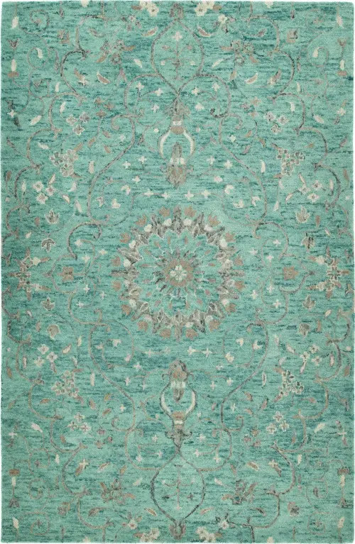 Modern Loom Chancellor Hand Tufted Turquoise Traditional Rug