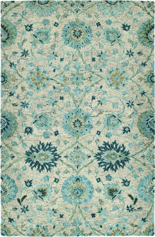Modern Loom Chancellor Hand Tufted Turquoise Traditional Rug 2