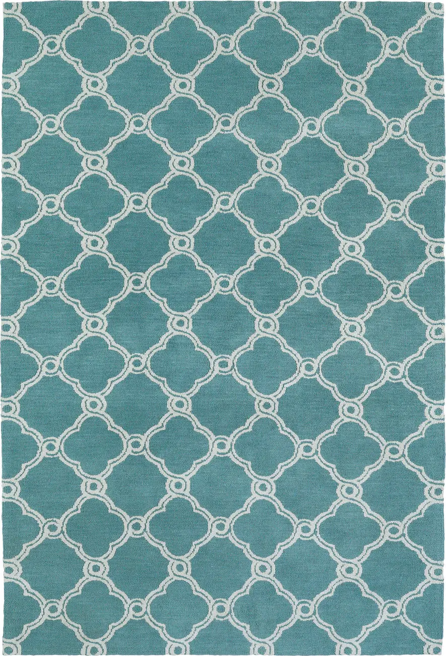 Modern Loom Cozy Toes Turquoise Patterned Modern Rug