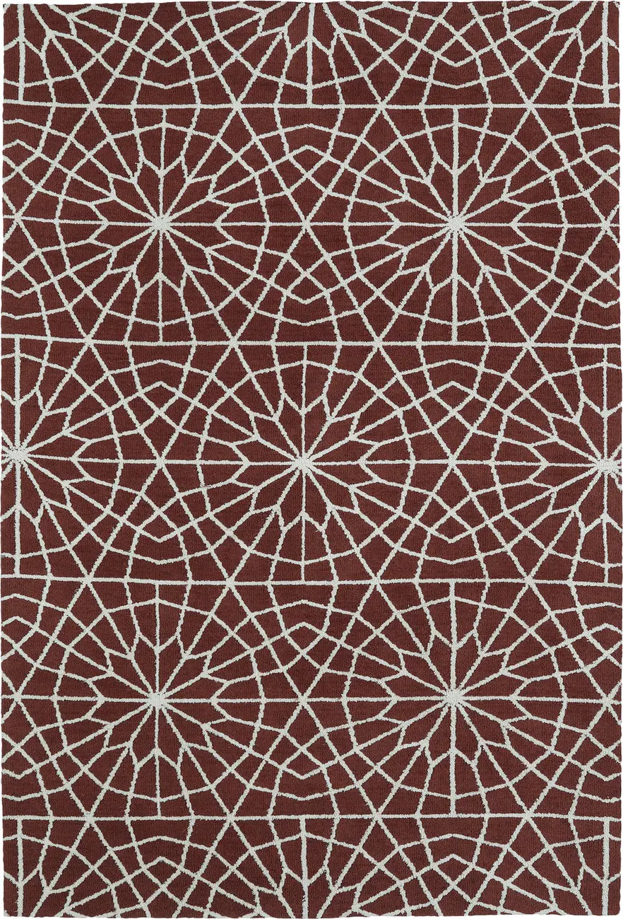 Modern Loom Cozy Toes Burgundy Patterned Modern Rug