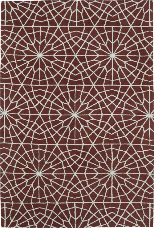 Modern Loom Cozy Toes Burgundy Patterned Modern Rug