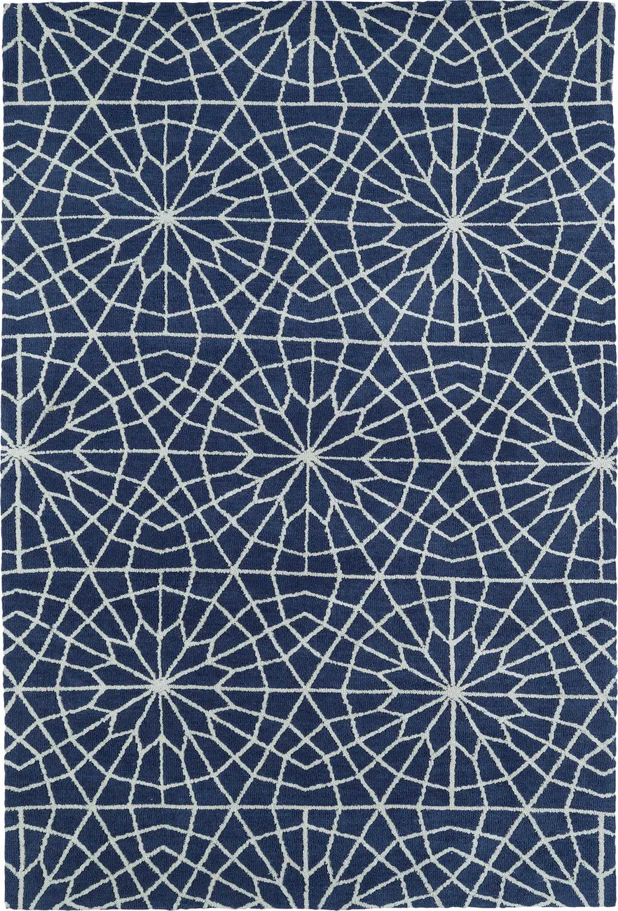 Modern Loom Cozy Toes Denim Blue Patterned Modern Rug