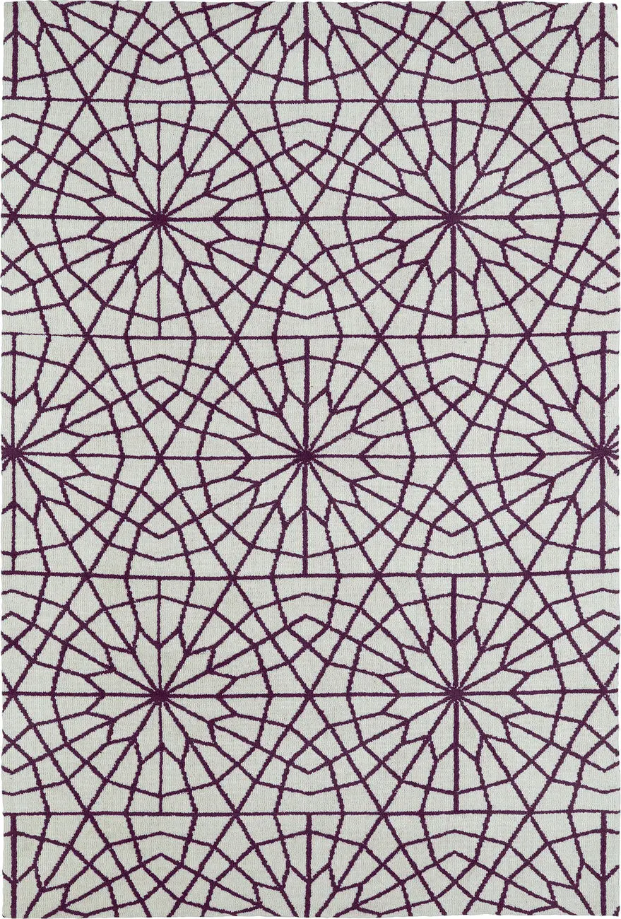 Modern Loom Cozy Toes Purple Patterned Modern Rug