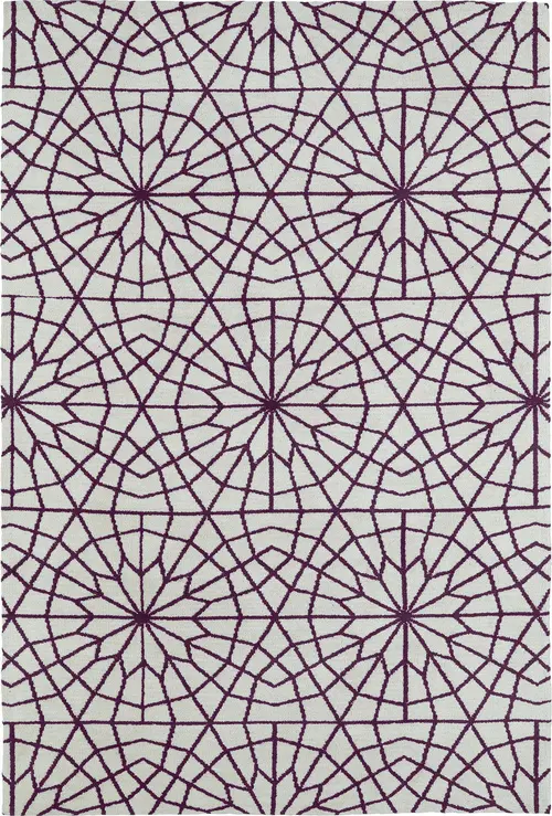 Modern Loom Cozy Toes Purple Patterned Modern Rug
