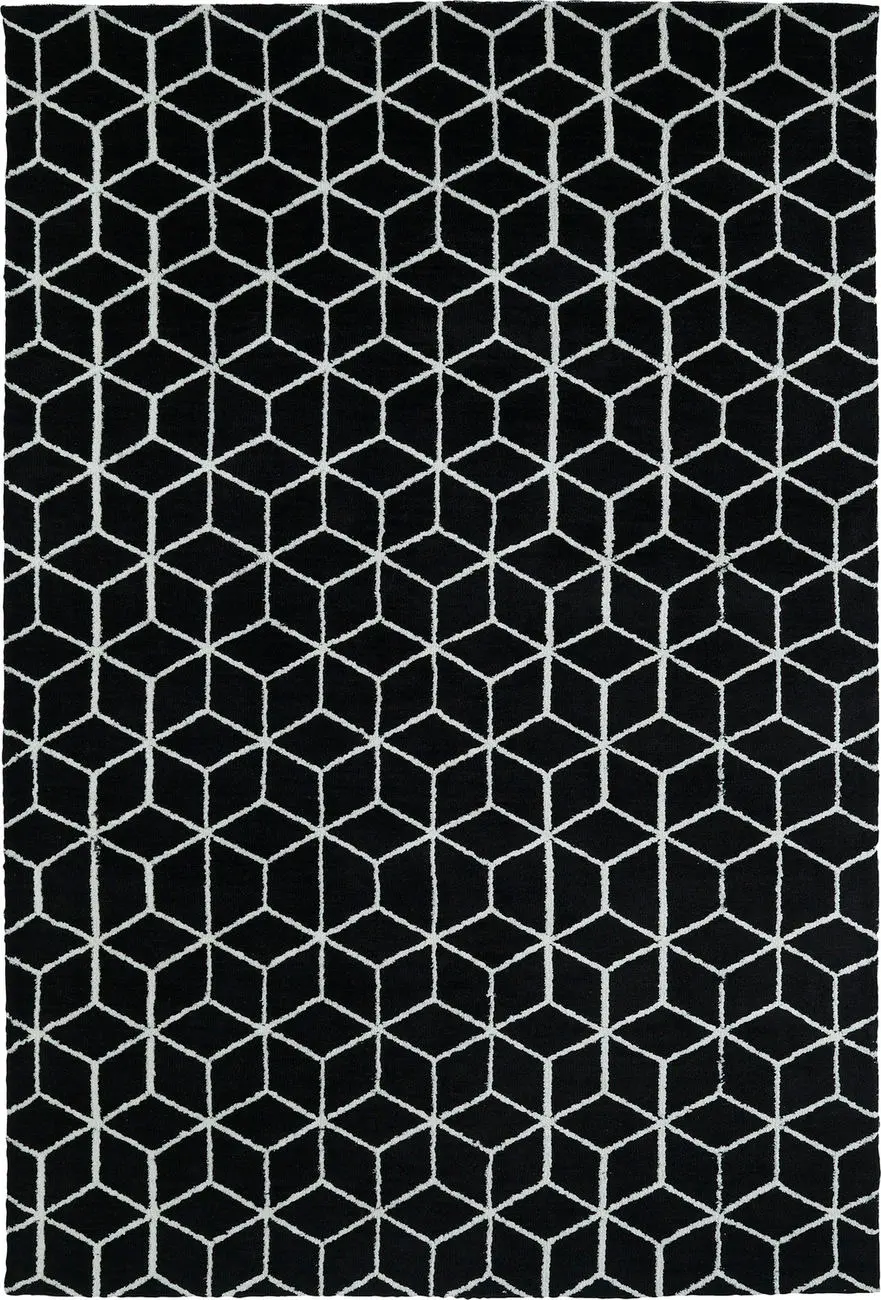 Modern Loom Cozy Toes Black Patterned Modern Rug